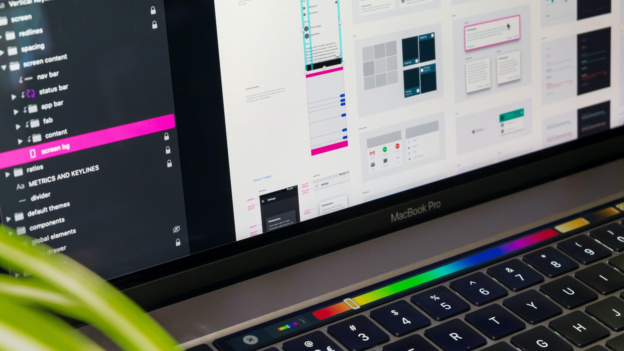 Web design on MacBook Pro